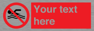PV5596: Custom No swimming prohibition Sign