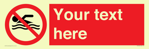 PV5596: Custom No swimming prohibition Sign