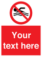 PV5596: Custom No swimming prohibition Sign