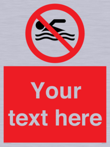 PV5596: Custom No swimming prohibition Sign