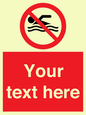 PV5596: Custom No swimming prohibition Sign