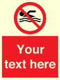 PV5596: Custom No swimming prohibition Sign