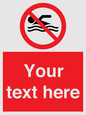 PV5596: Custom No swimming prohibition Sign