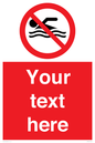 PV5596: Custom No swimming prohibition Sign