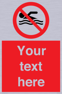 PV5596: Custom No swimming prohibition Sign