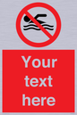 PV5596: Custom No swimming prohibition Sign