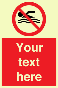 PV5596: Custom No swimming prohibition Sign
