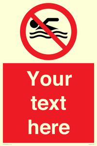 PV5596: Custom No swimming prohibition Sign