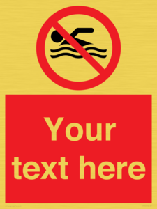 PV5596: Custom No swimming prohibition Sign
