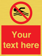 PV5596: Custom No swimming prohibition Sign