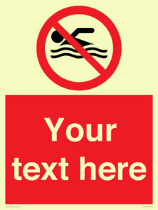 PV5596: Custom No swimming prohibition Sign
