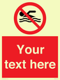 PV5596: Custom No swimming prohibition Sign