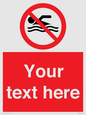 PV5596: Custom No swimming prohibition Sign