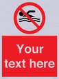 PV5596: Custom No swimming prohibition Sign