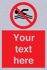 PV5596: Custom No swimming prohibition Sign