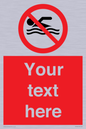PV5596: Custom No swimming prohibition Sign