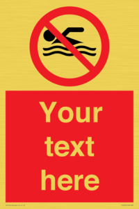 PV5596: Custom No swimming prohibition Sign