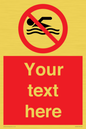 PV5596: Custom No swimming prohibition Sign