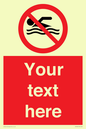 PV5596: Custom No swimming prohibition Sign