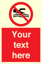 PV5596: Custom No swimming prohibition Sign
