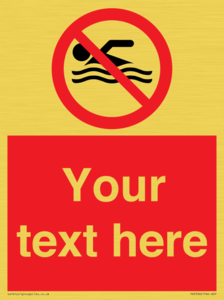 PV5596: Custom No swimming prohibition Sign
