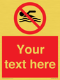 PV5596: Custom No swimming prohibition Sign