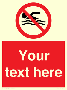 PV5596: Custom No swimming prohibition Sign