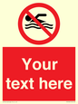 PV5596: Custom No swimming prohibition Sign