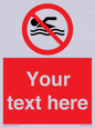 PV5596: Custom No swimming prohibition Sign