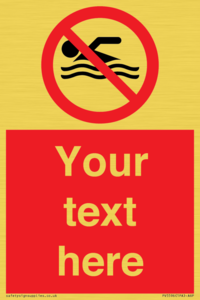 PV5596: Custom No swimming prohibition Sign