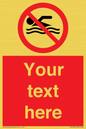 PV5596: Custom No swimming prohibition Sign