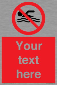 PV5596: Custom No swimming prohibition Sign