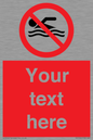 PV5596: Custom No swimming prohibition Sign