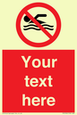 PV5596: Custom No swimming prohibition Sign