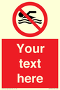 PV5596: Custom No swimming prohibition Sign