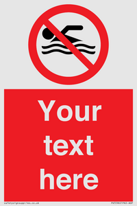 PV5596: Custom No swimming prohibition Sign