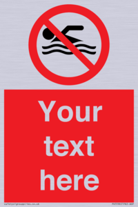PV5596: Custom No swimming prohibition Sign