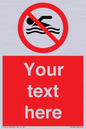 PV5596: Custom No swimming prohibition Sign