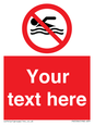 PV5596: Custom No swimming prohibition Sign