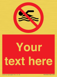 PV5596: Custom No swimming prohibition Sign
