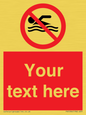 PV5596: Custom No swimming prohibition Sign