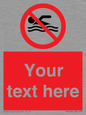 PV5596: Custom No swimming prohibition Sign