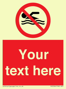 PV5596: Custom No swimming prohibition Sign