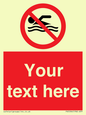 PV5596: Custom No swimming prohibition Sign