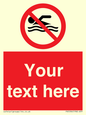 PV5596: Custom No swimming prohibition Sign