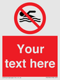 PV5596: Custom No swimming prohibition Sign