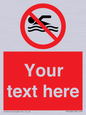 PV5596: Custom No swimming prohibition Sign