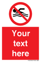 PV5596: Custom No swimming prohibition Sign