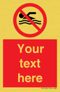 PV5596: Custom No swimming prohibition Sign
