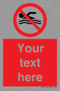 PV5596: Custom No swimming prohibition Sign